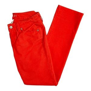 ✨Ann Taylor LOFT✨ The Modern Straight Petite Orange Corduroy Jean Pants Size 25
